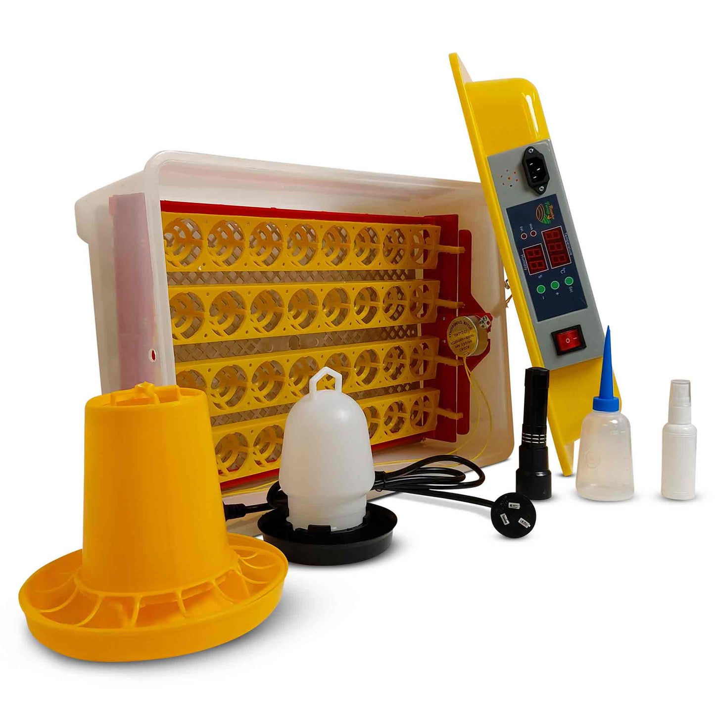 Rooster Farms Electric 32 Egg Incubator + Accessories for Chicken Quail Duck