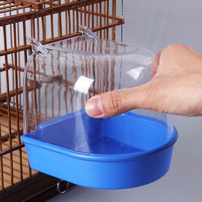 Bird Water Bath Tub For Pet Cage Hanging Bowl Parrot Birdbath Pet Cleaning - Green