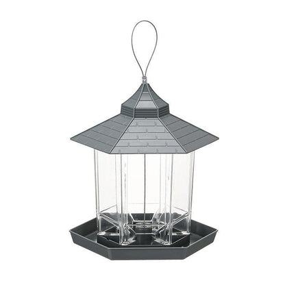 Garden Hanging Wild Bird Feeder Birds Gazebo Shape Container Waterproof Outdoor - Green