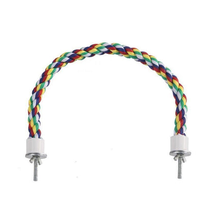 Parrot Rope Perch Colourful Bird Cage Toy Cotton Bungee Swing for Pet Birds - 60CM