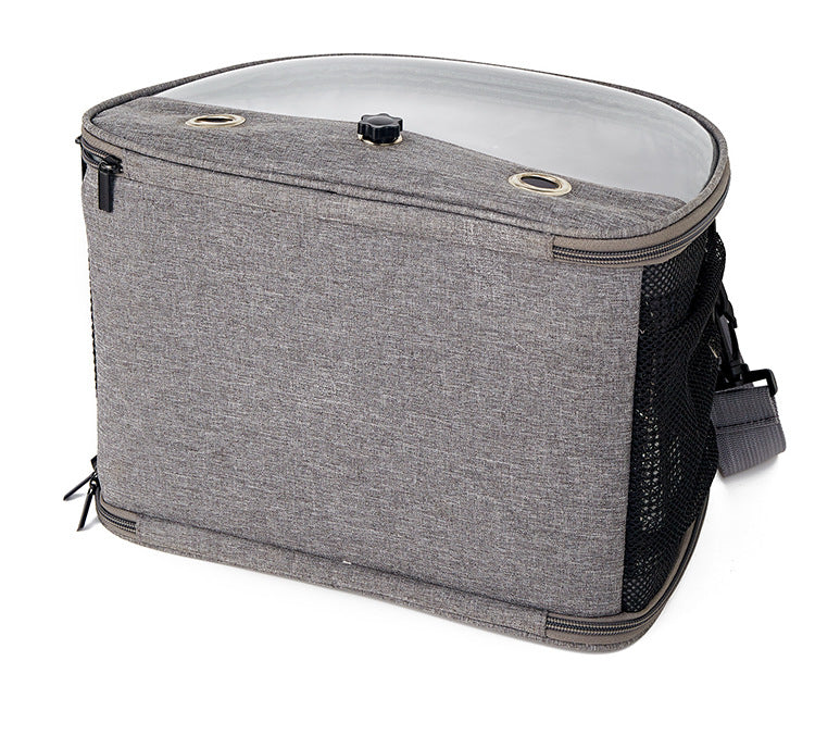 Stylish Leaf Print Clear View Bird Carrier - Portable Travel Cage with Perch & Tray for Parrots, Cockatiels & Small Pets